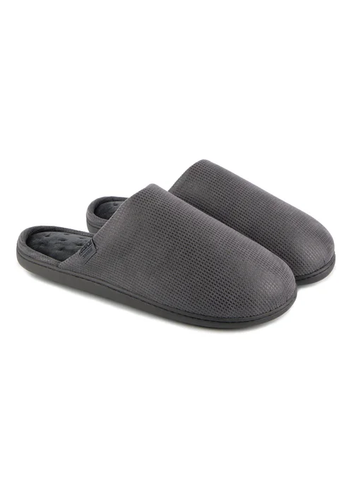 Totes Isotoner Grey Square Patterned Smart Mule Slipper - Size 11 Image 1