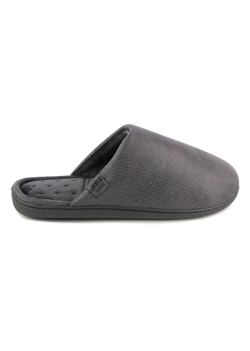 Totes Isotoner Grey Square Patterned Smart Mule Slipper - Size 11 Image 4