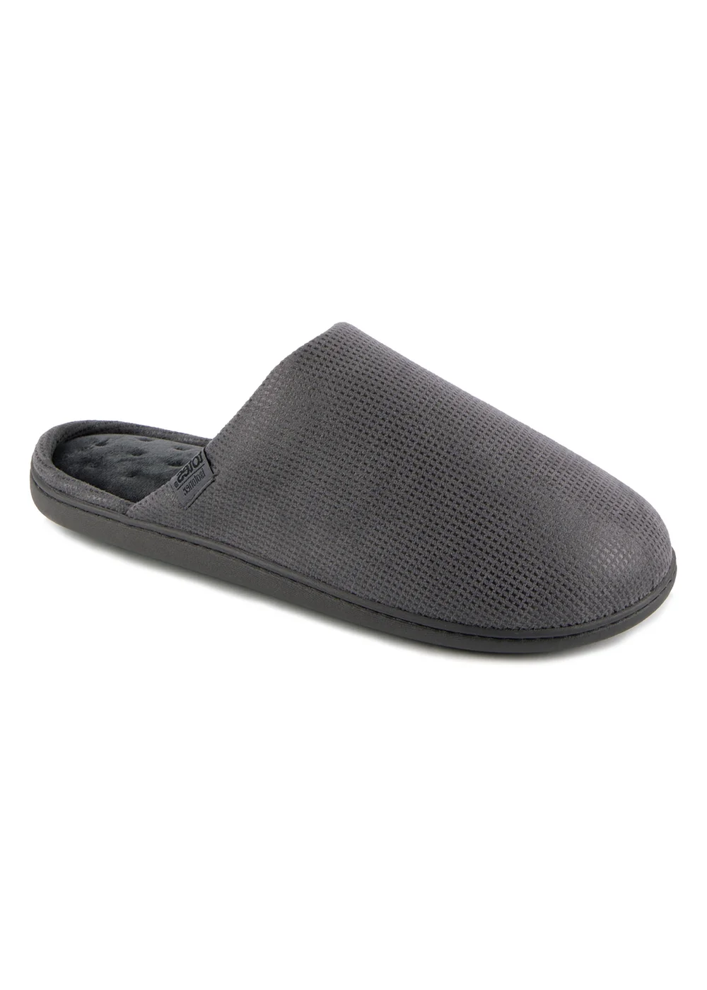 Totes Isotoner Grey Square Patterned Smart Mule Slipper - 11 Image 3
