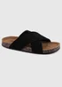 Totes Black Suede Cross Strap Sandal - Size 5 Image 2