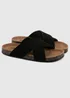 Totes Black Suede Cross Strap Sandal - Size 5 Image 1