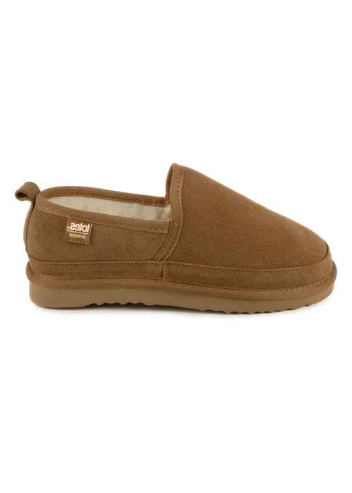 Totes Isotoner Tan Real Suede Full Back Slipper - 9 Image 4