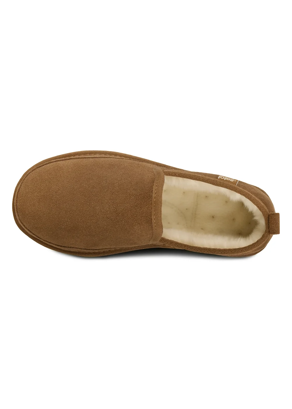 Totes Isotoner Tan Real Suede Full Back Slipper - 9 Image 5