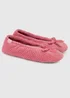 Totes Isotoner Pink Popcorn Terry Ballet Slippers - XL Image 1