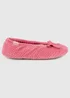 Totes Isotoner Pink Popcorn Terry Ballet Slippers - XL Image 3