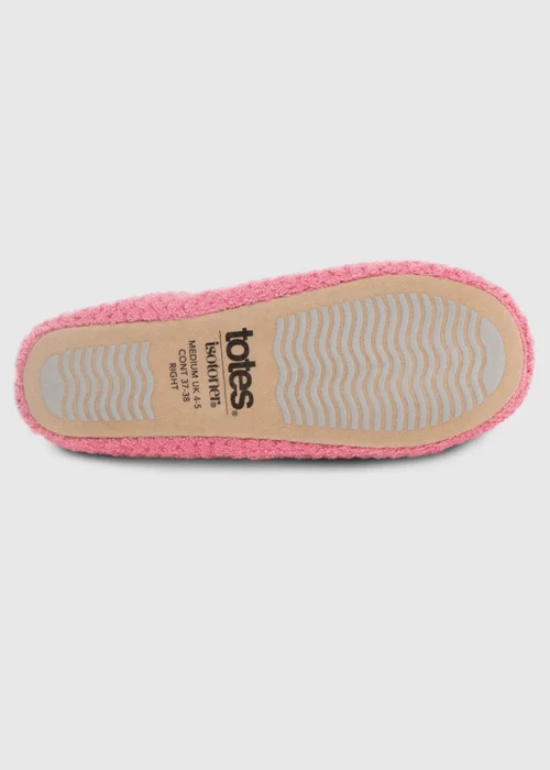 Totes Isotoner Pink Popcorn Terry Ballet Slippers - 7-8 Image 5