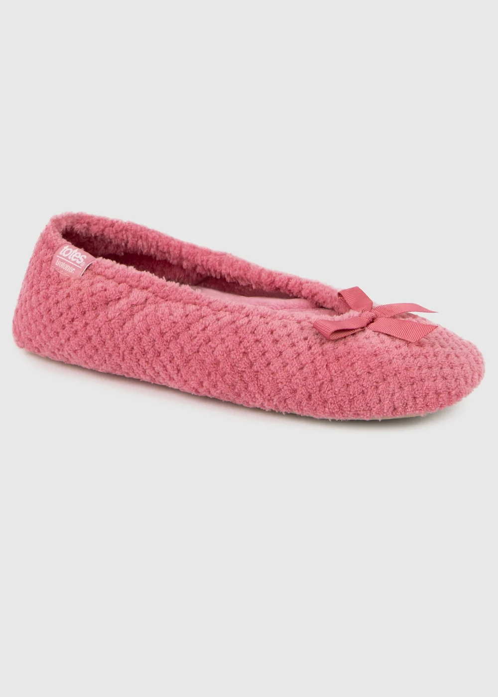Totes Isotoner Pink Popcorn Terry Ballet Slippers - XL Image 2