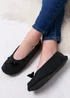 Totes Isotoner Black Terry Ballerina Slippers - Medium Image 2