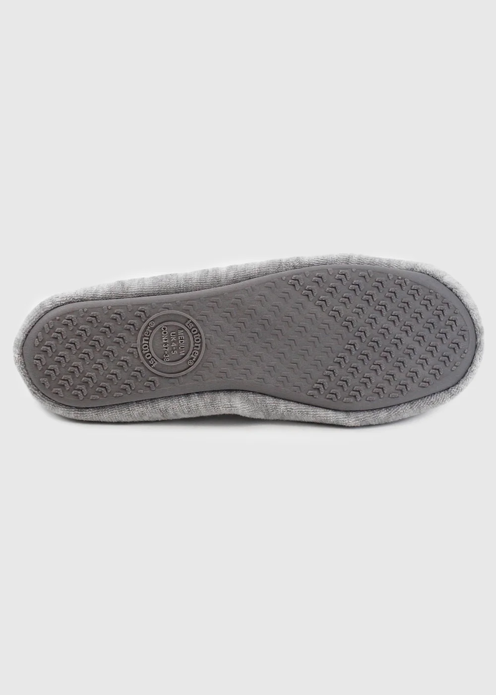 Totes Isotoner Grey Terry Ballerina Slippers - 5-6 Image 6