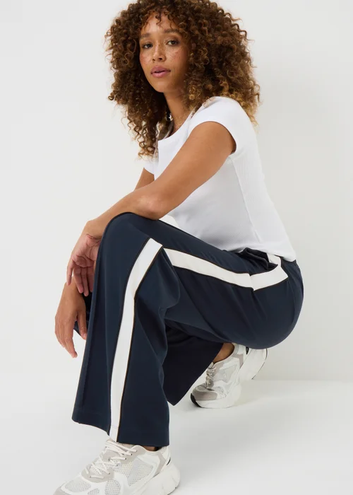 Navy Wide Leg Stripe Trouser - Size 22 33 leg Image 2