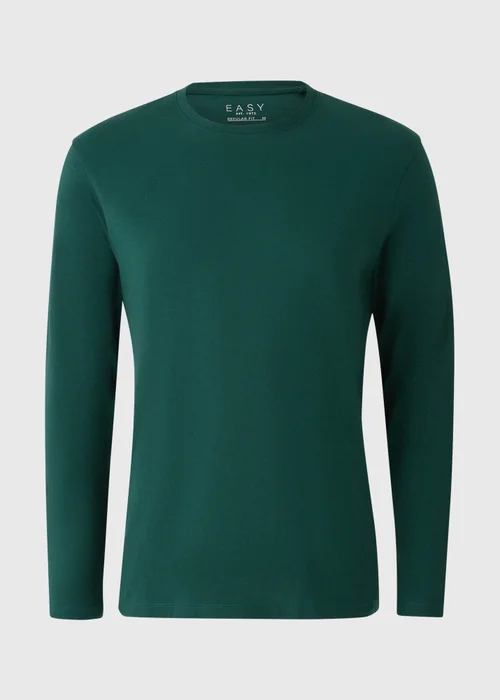 Green Long Sleeve Crew Neck Top - Small Image 4