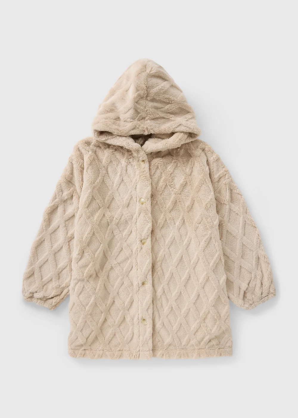Beige Diamond Hood Lounge Cardigan - Extra small Image 1