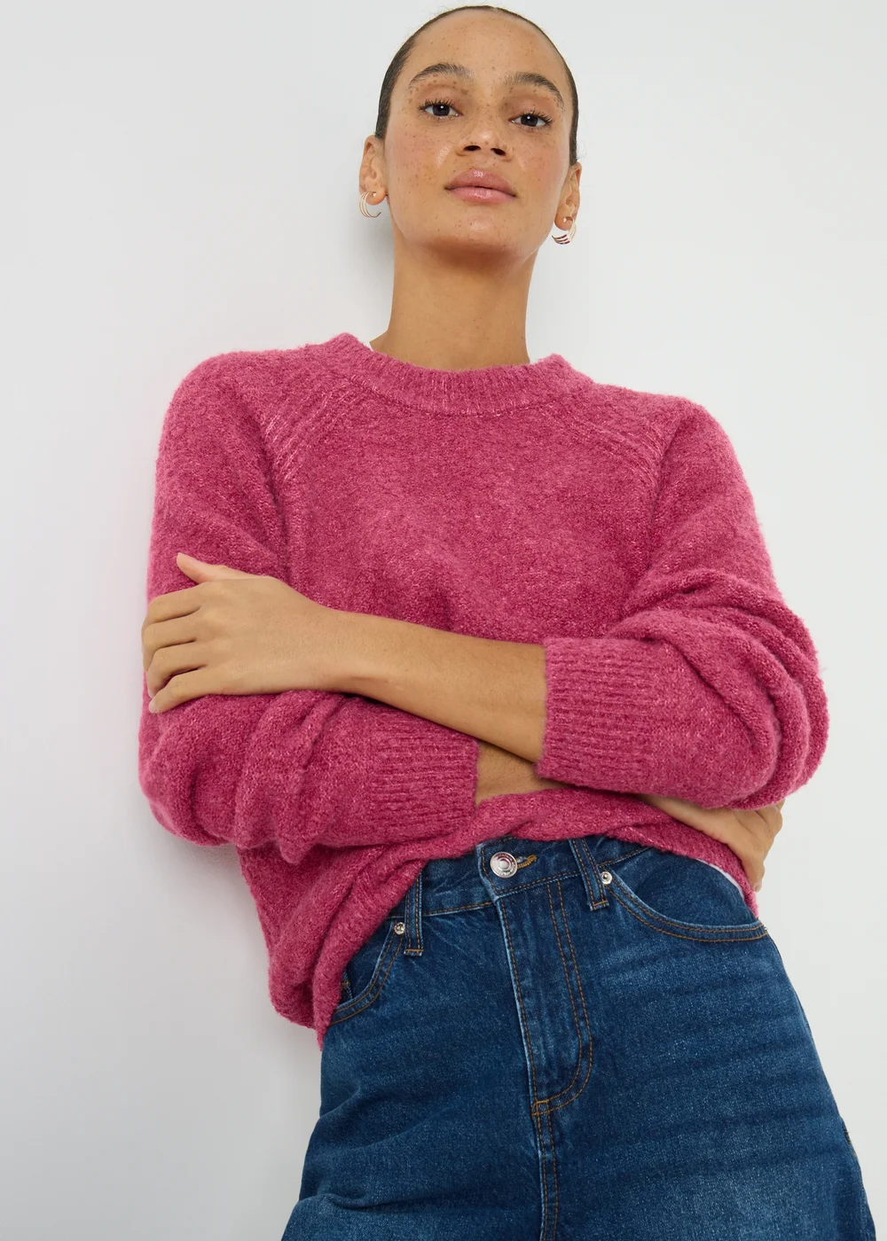 Pink Boucle Jumper - XS Image 1