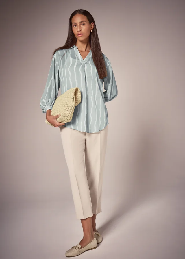 Et Vous Sage Stripe Blouse
