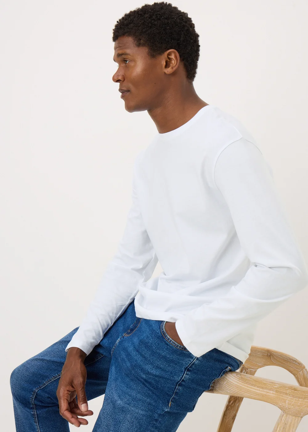 White Basic Long Sleeve T-Shirt - Extra small Image 2