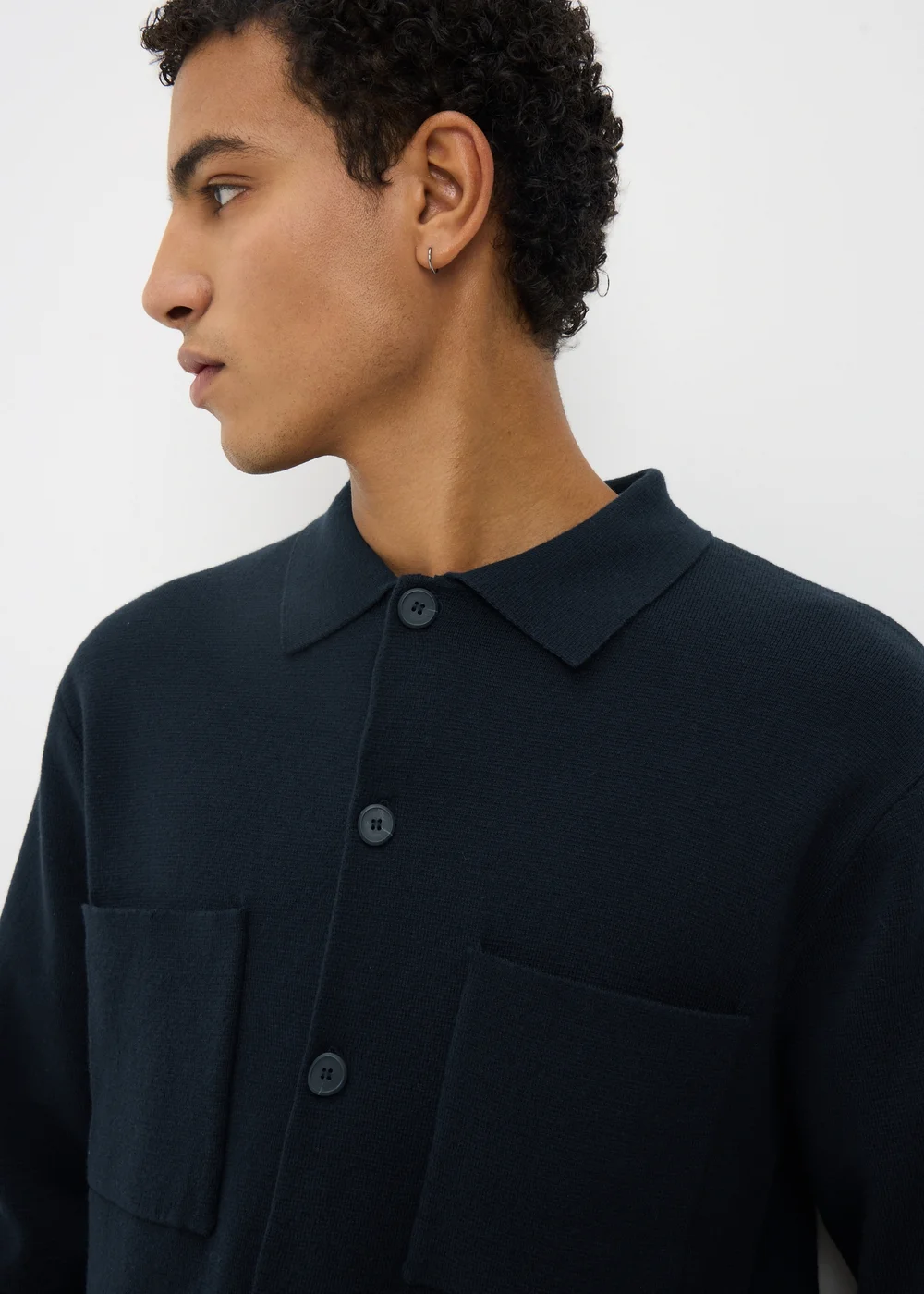 Navy Smart Button Through Cardigan - Medium Image 2