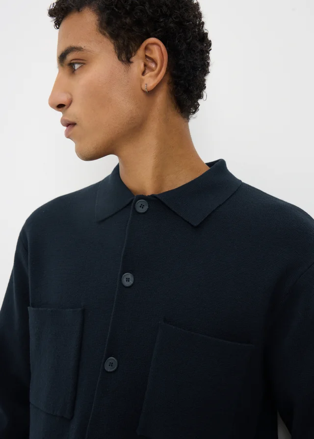 Navy Smart Button Through Cardigan