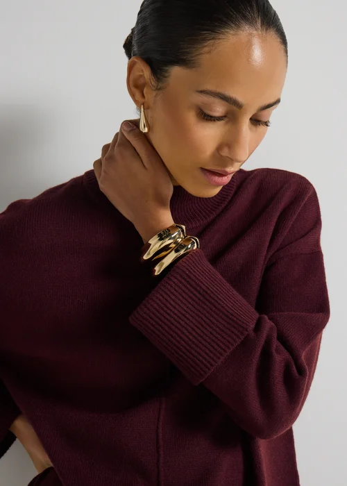 Et Vous Burgundy Oversized Jumper - L Image 2