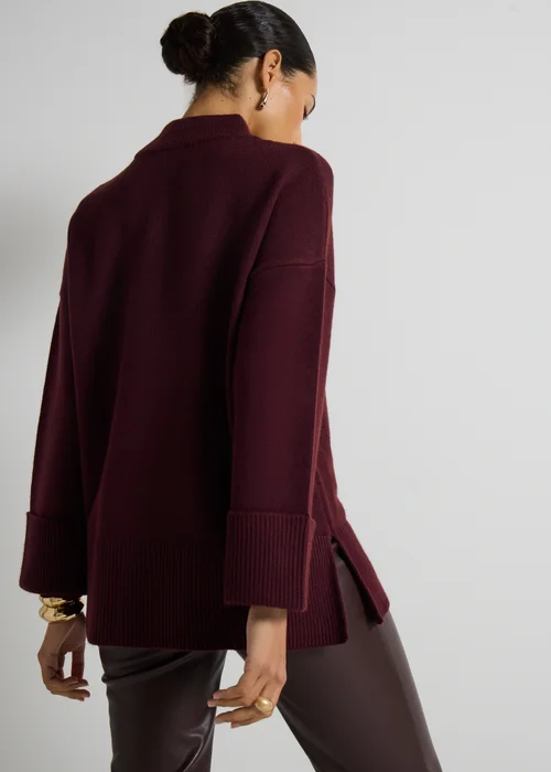 Et Vous Burgundy Oversized Jumper - L Image 3