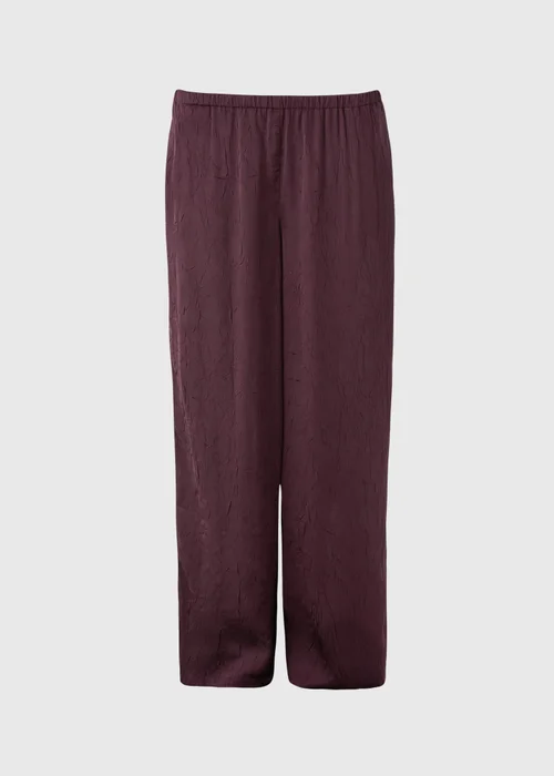 Et Vous Burgundy Satin Wide Leg Trousers - XXXL Image 4
