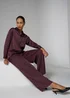 Et Vous Burgundy Satin Wide Leg Trousers - XXXL Image 1