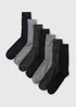 7 Pack Grey Plain Socks - Size 12-14 Image 1