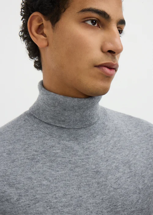 Grey Smart Roll Neck Jumper - Small Image 2