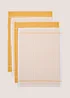 4 Pack Ochre Check Terry Tea Towels Image 1