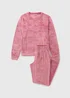 Pink Jacquard Bow Fleece Pyjama Set - Small Image 2