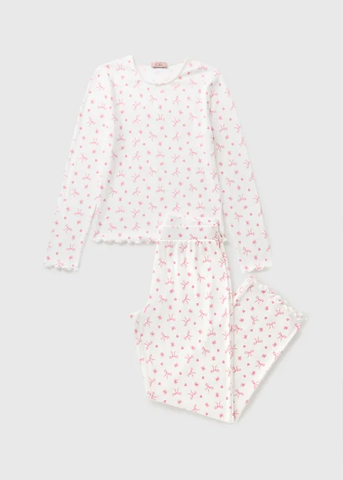 Pink Bow Pointelle Pyjama Set - Extra small Image 3