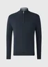 Lincoln Navy 1/4 Zip Jumper - Small Image 4