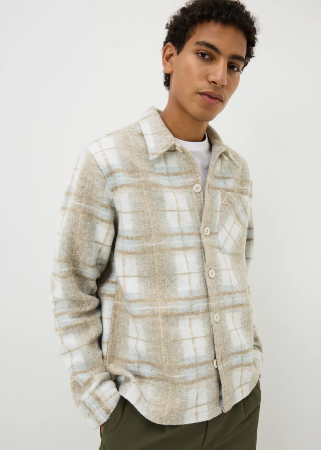 Stone Check Smart Cosy Shacket