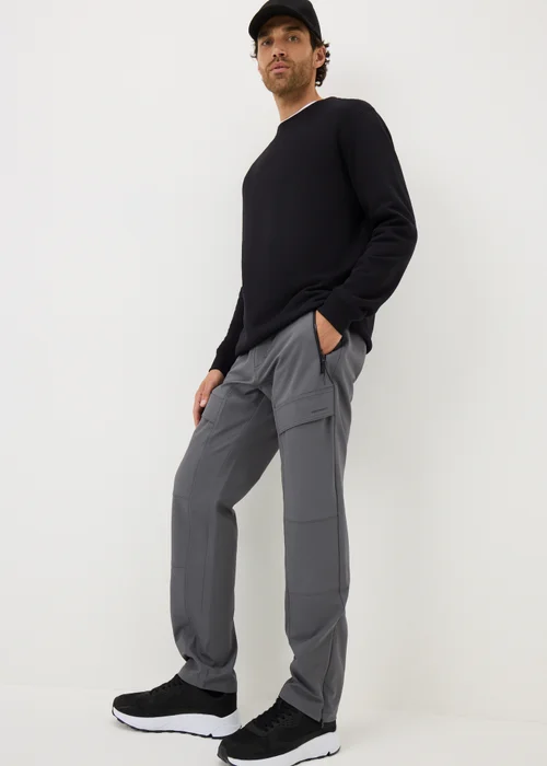 Grey Belted Trek Trousers - 30 Waist Short Image 1