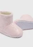 Girls Pink Shiny Bow Slipper Boots (Younger 4-12) - Size 6 Infants Image 2