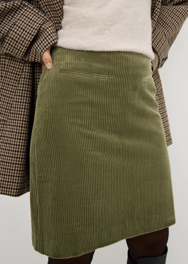 Green Cord Mini Skirt