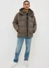 Showerproof Khaki Mid Length Puffa Coat - XL Image 1
