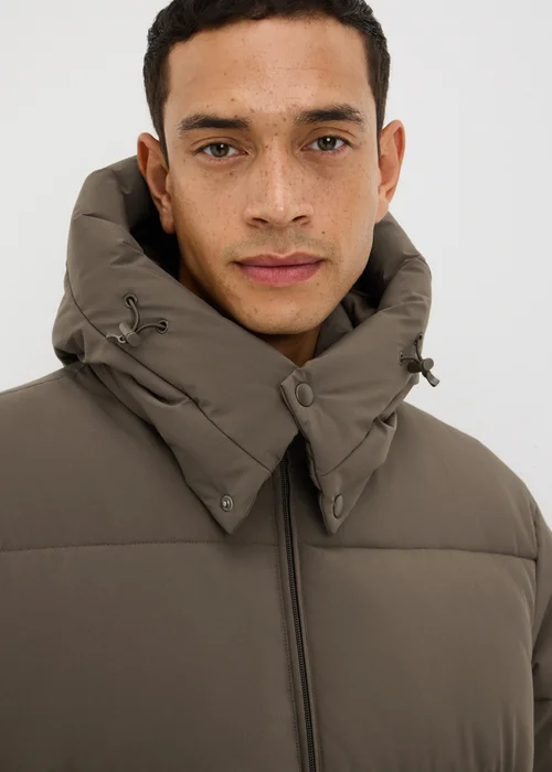 Showerproof Khaki Mid Length Puffa Coat - XL Image 2