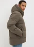 Showerproof Khaki Mid Length Puffa Coat - XL Image 3