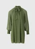 Green Tie Neck Mini Dress - 26 Image 1