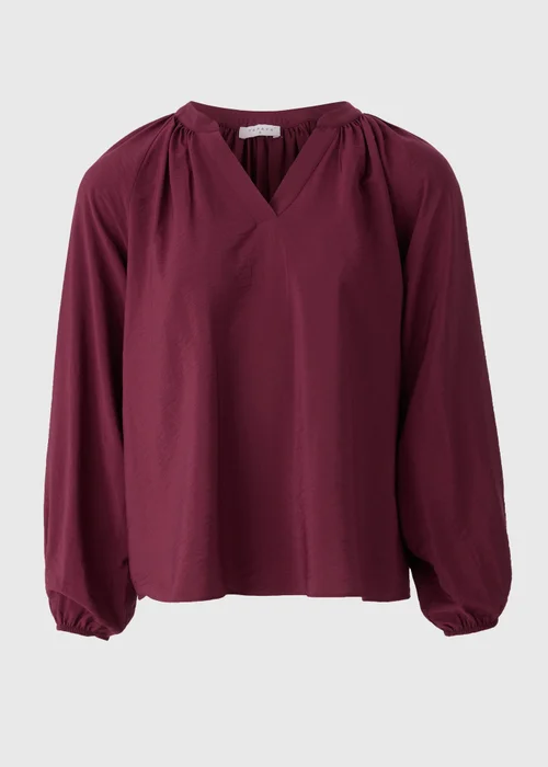 Burgundy Popover Blouse - Size 8 Image 3