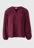 Burgundy Popover Blouse - Size 8 Image 3