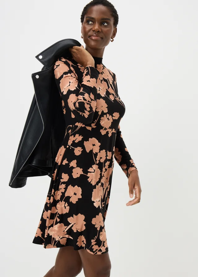 Pink Large Floral Mini Dress