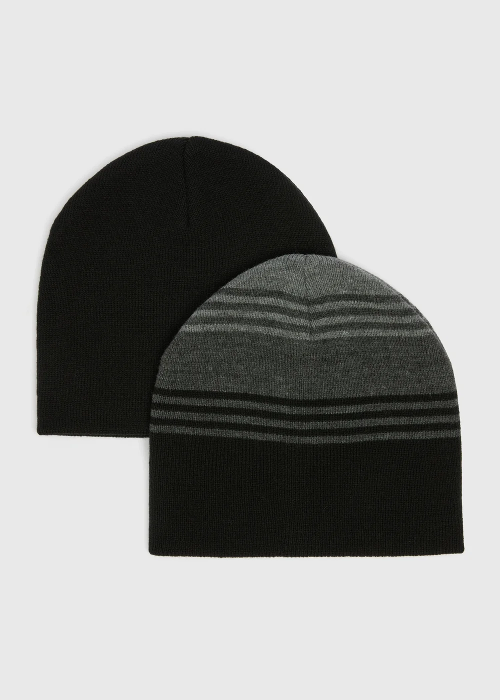2 Pack Black Beanies - One Size Image 1