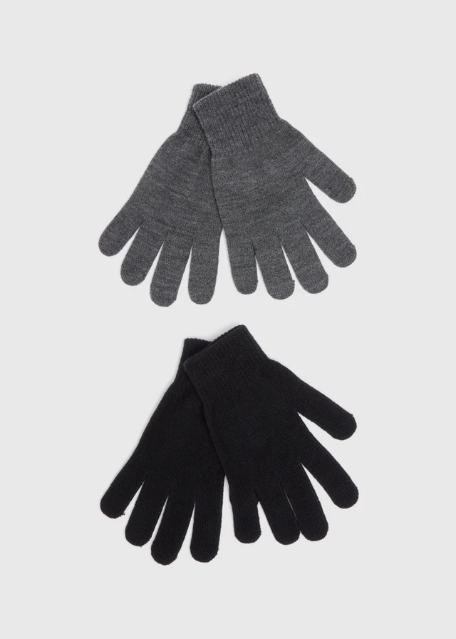 2 Pack Grey & Black Gloves