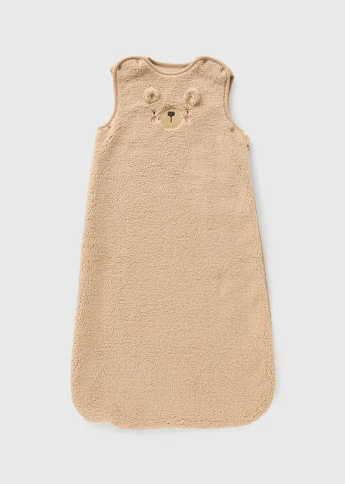 Baby Cream Bear Borg Sleeping Bag (Newborn-18mths) - Age 0 - 6 Months Image 1