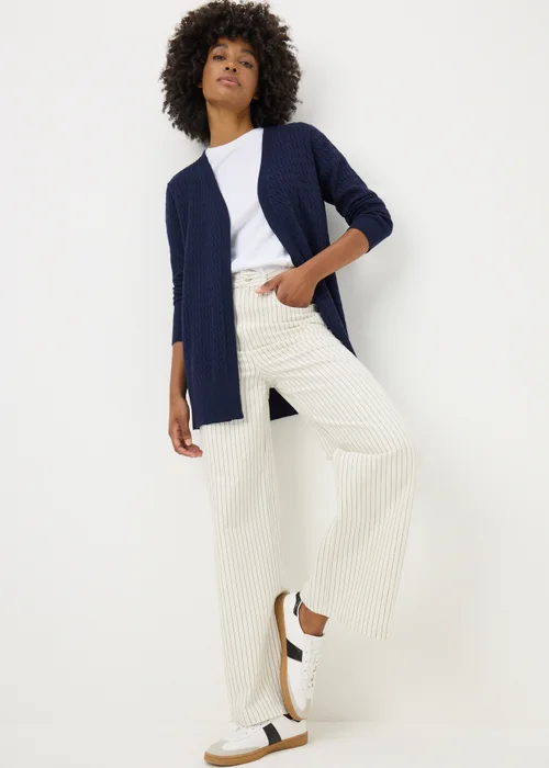 Navy Baby Cable Longline Cardigan - 8 Image 1