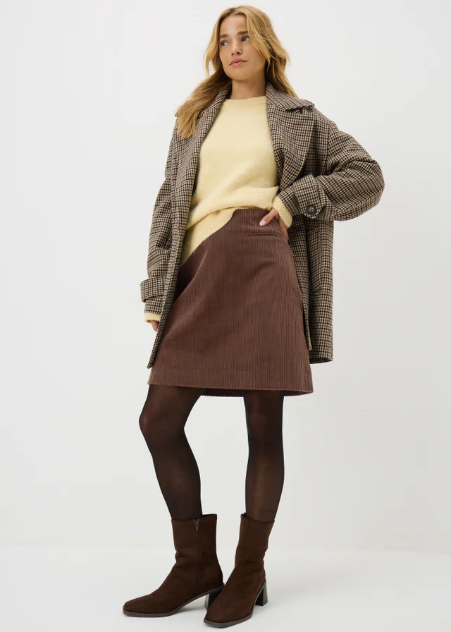 Brown Cord Mini Skirt