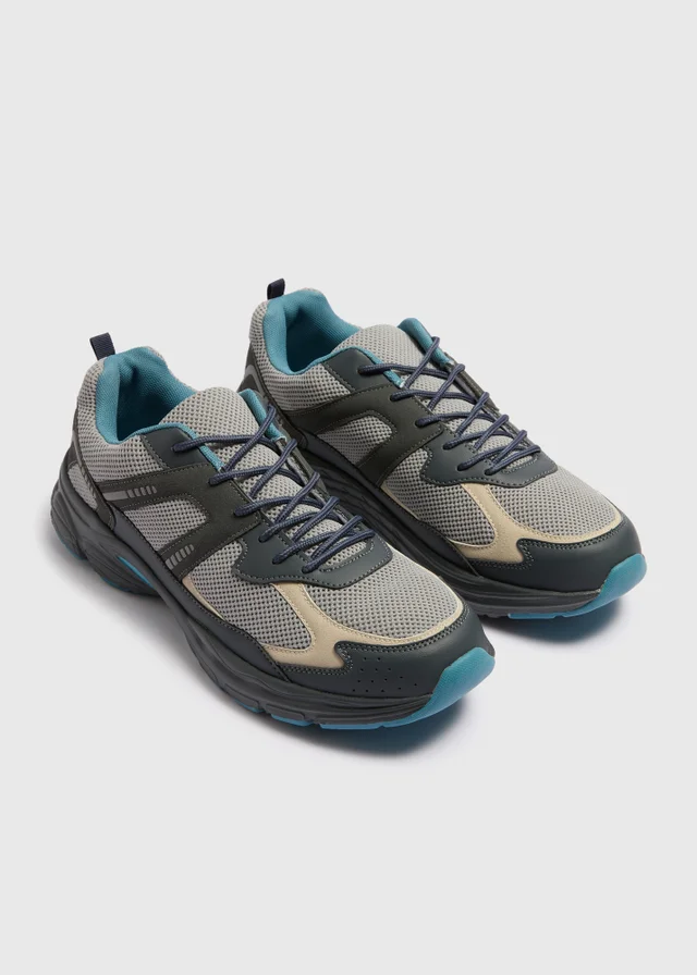 Grey Sporty Mesh Trainers