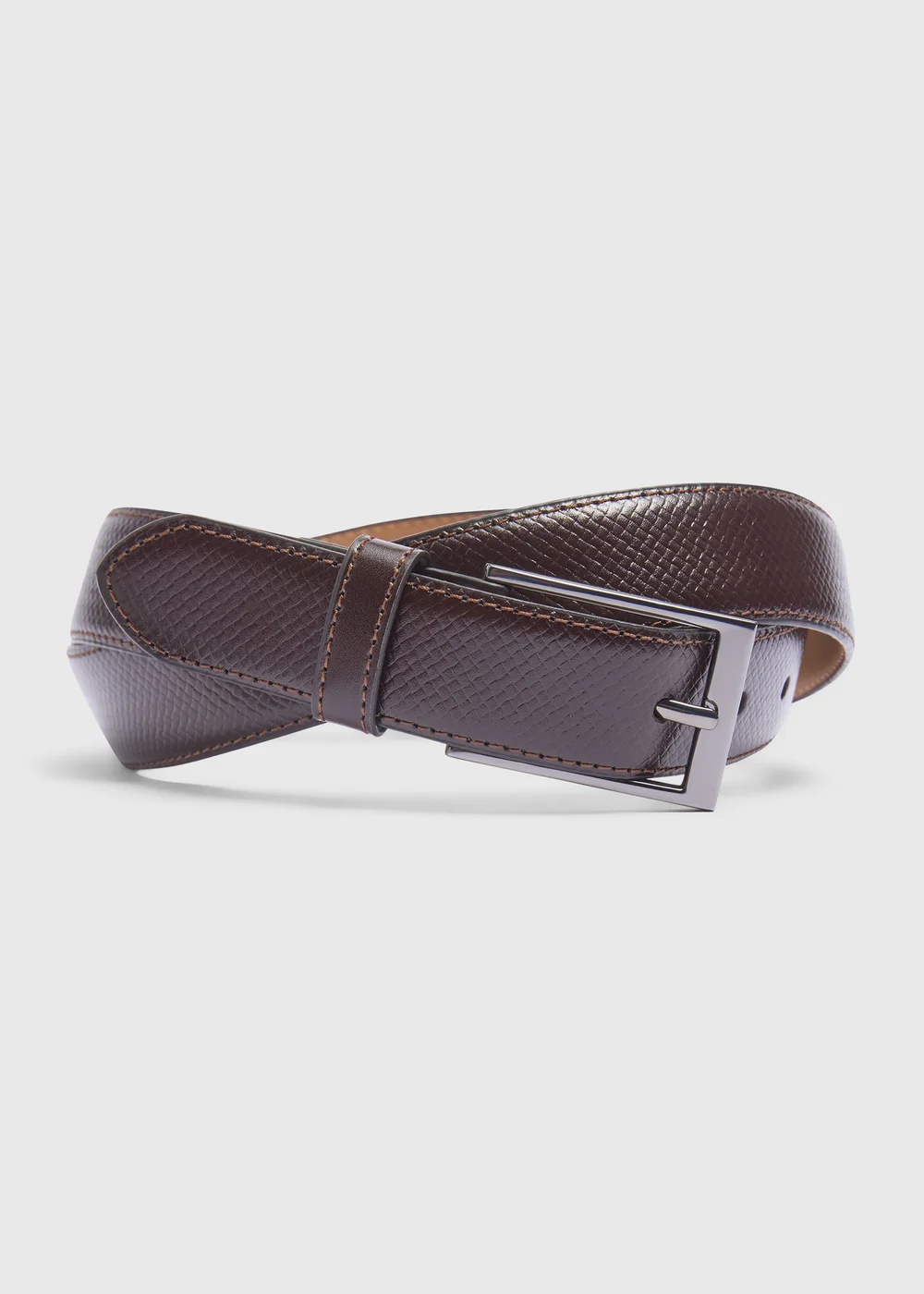 Taylor & Wright Brown Leather Embossed Strap Belt - Small Image 1