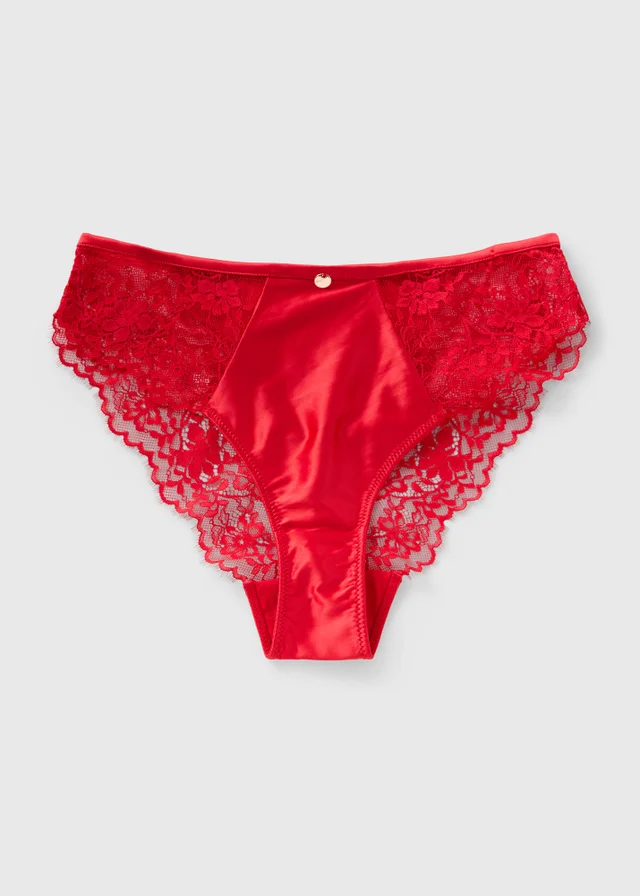 Red Satin Co Ord High Leg Knickers